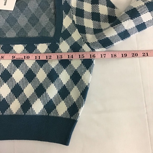 Unique Vintage Blue and White Argyle Mini Skirt - Picture 3 of 10